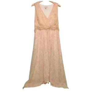 Jonathan Martin Woman Floral Flowy Sleeveless Dress Yellow and Pink